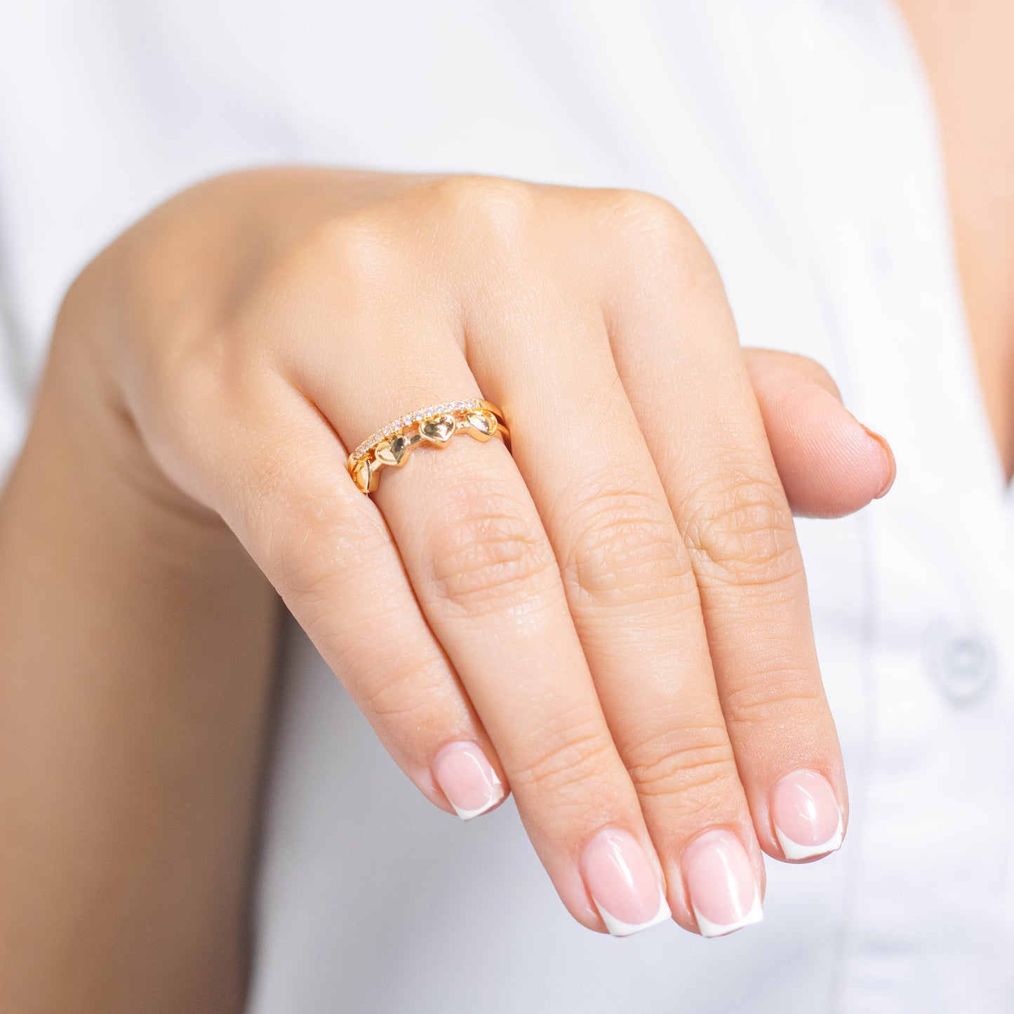 Anillo doble corazones Amulí