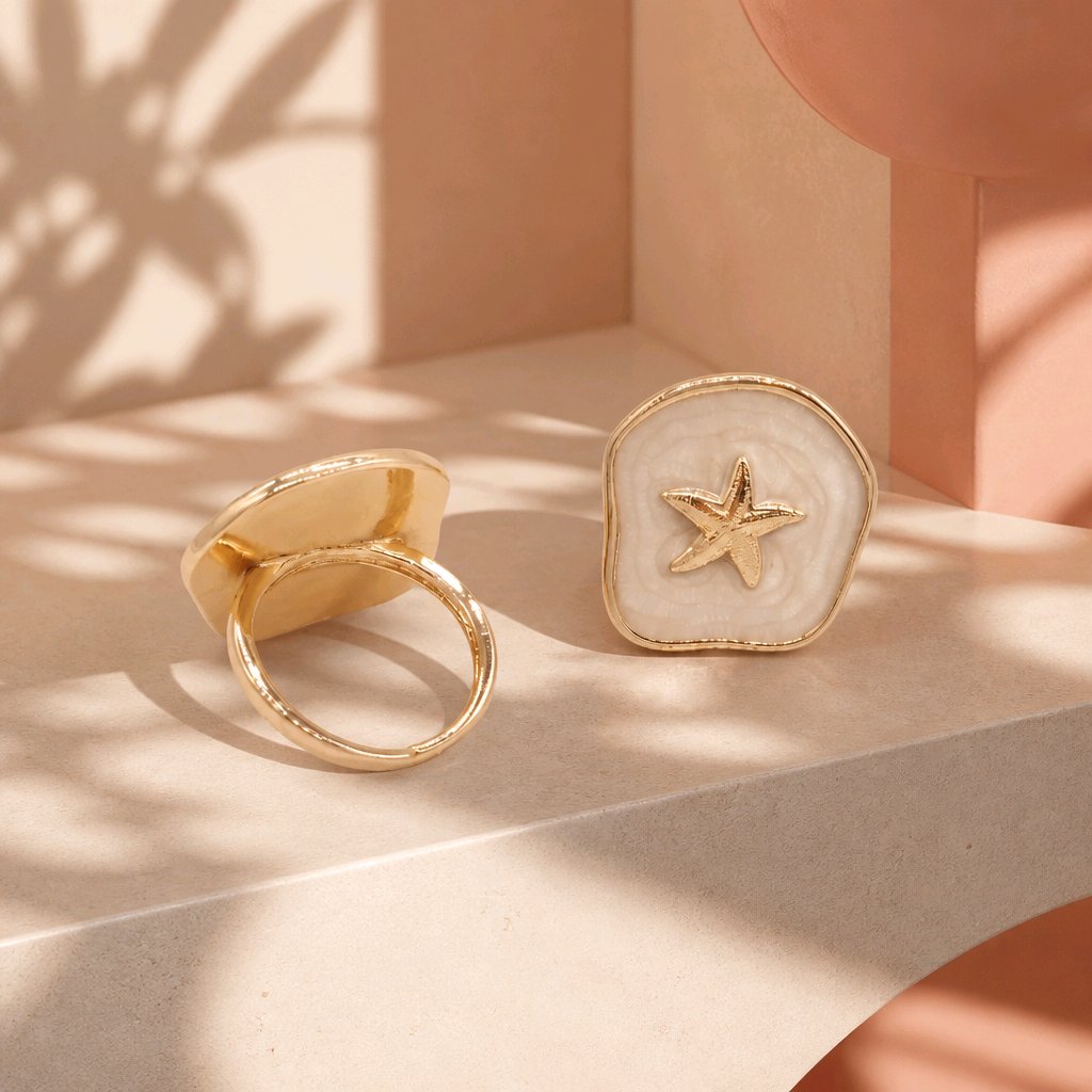 Anillo nacarado estrella