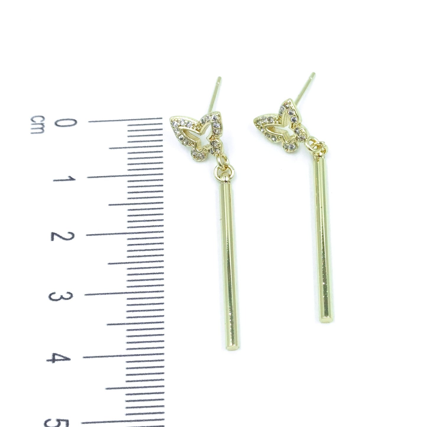 Arete mariposa tubo