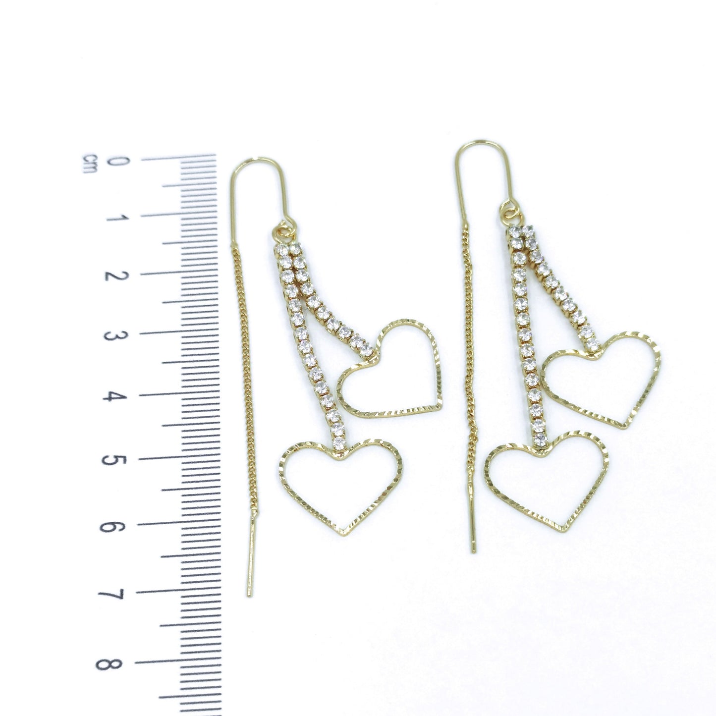 Arete lluvia zircones corazón