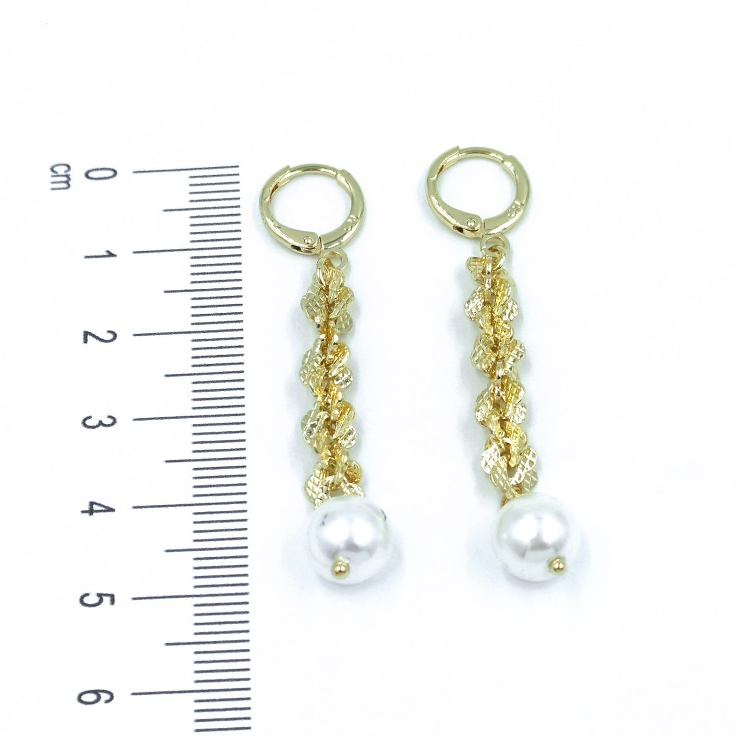 Arete largo perla