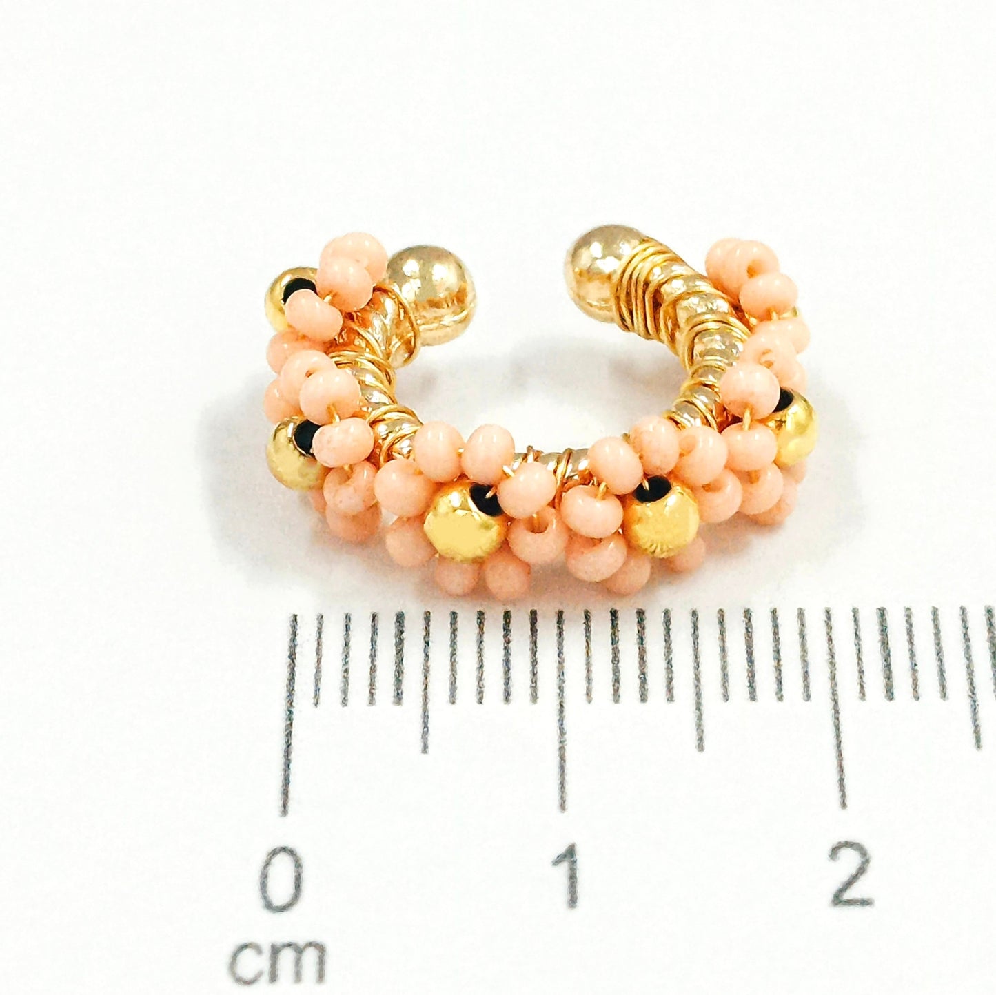 Earcuff bronce flor rosa