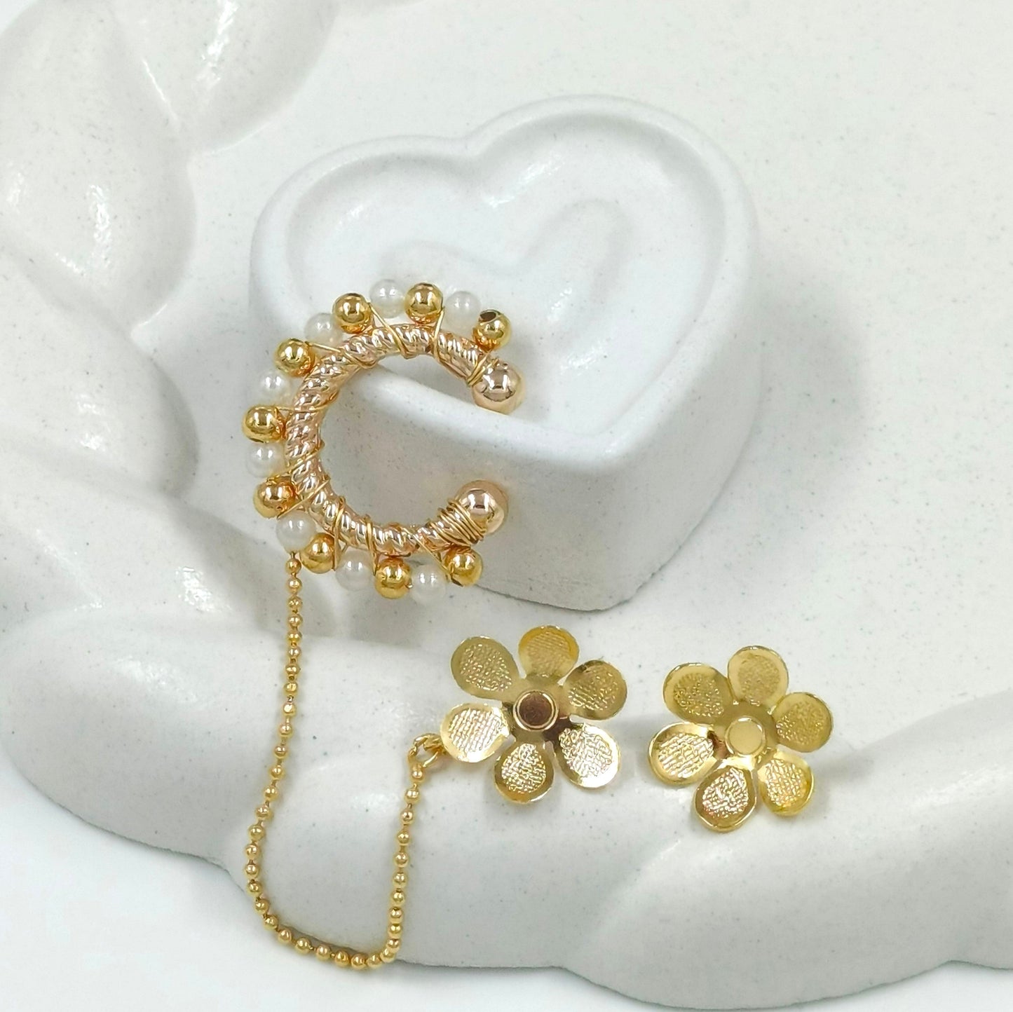 Bronce aret earcuff perla/balin