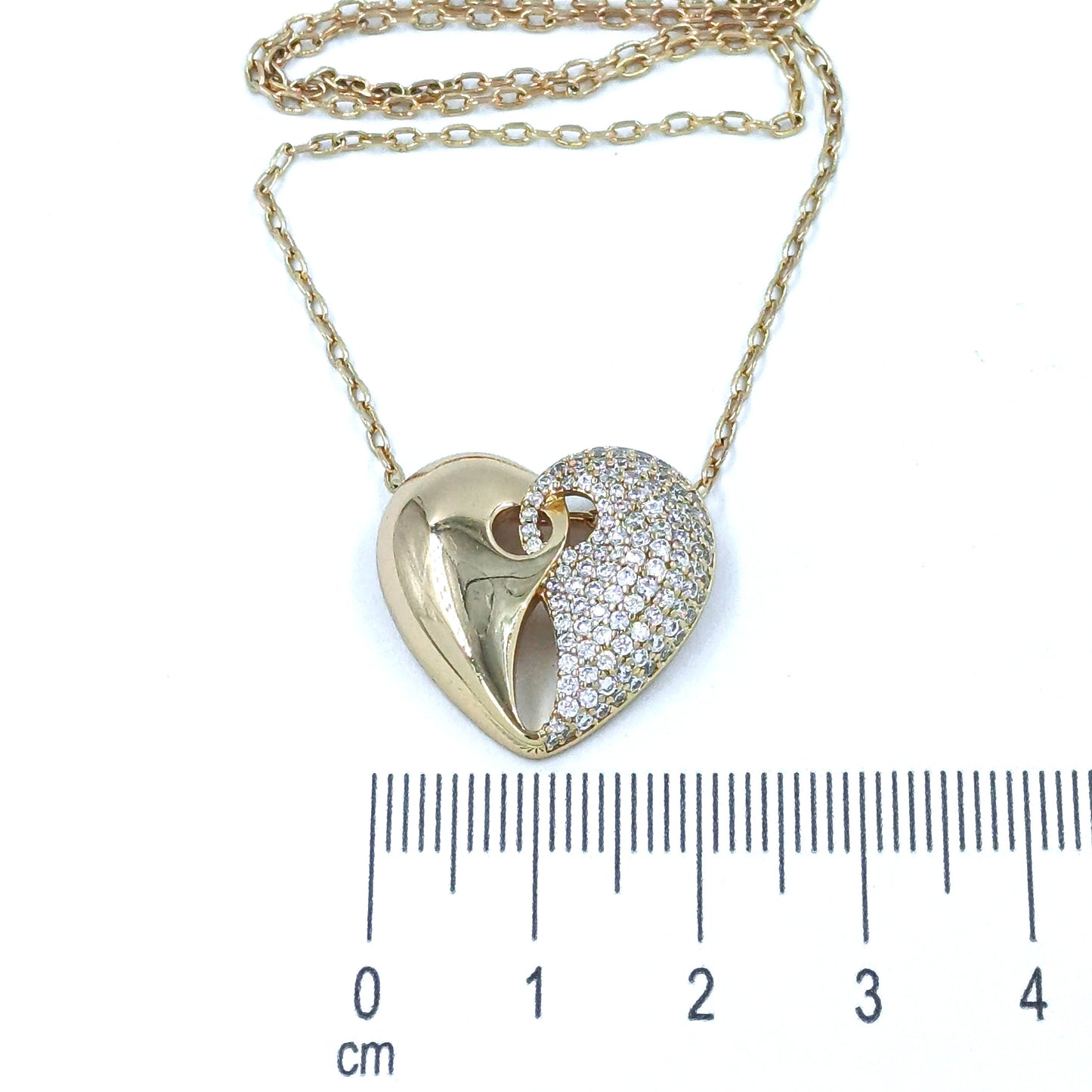 Cadena corazón microzircón