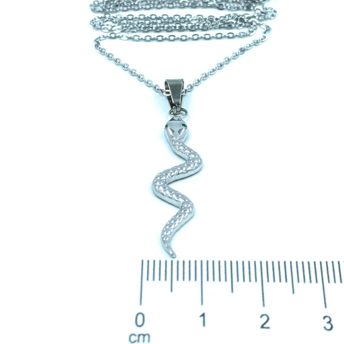 Cadena serpiente ojos esmeralda