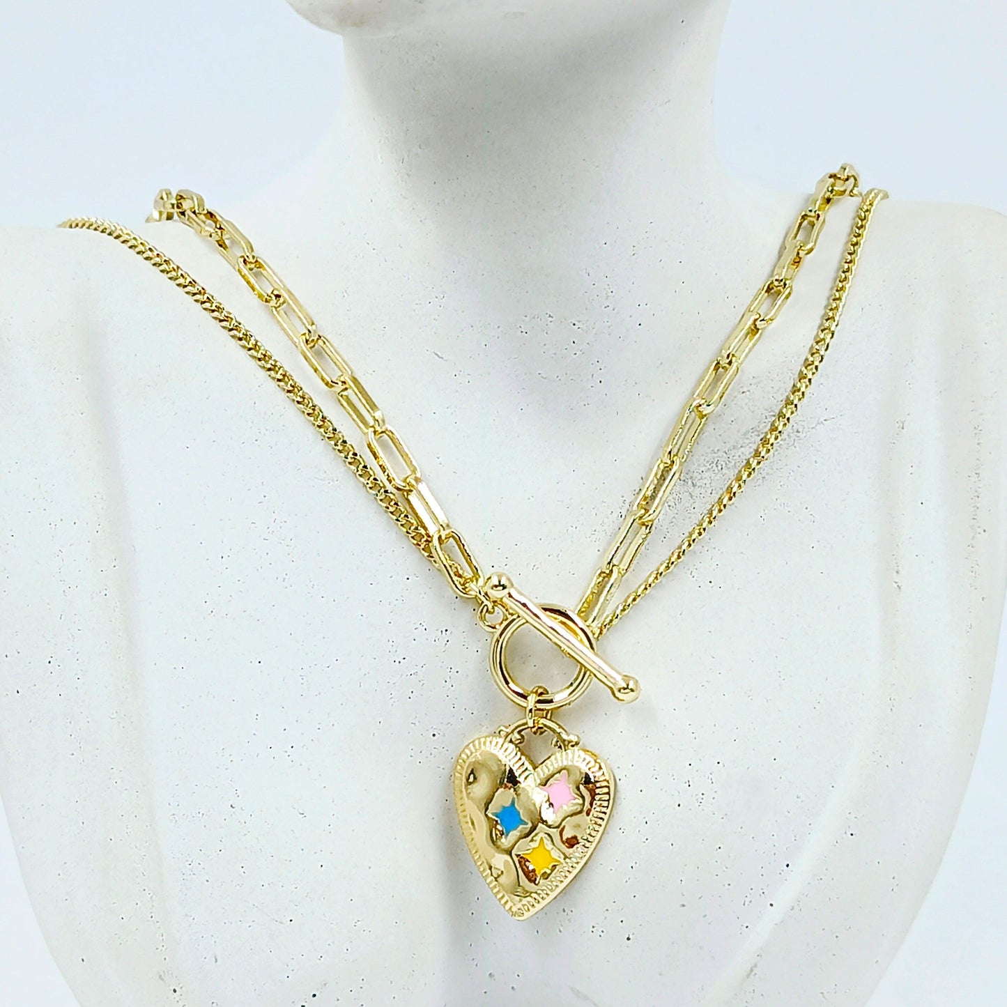 Duo corazon pastel