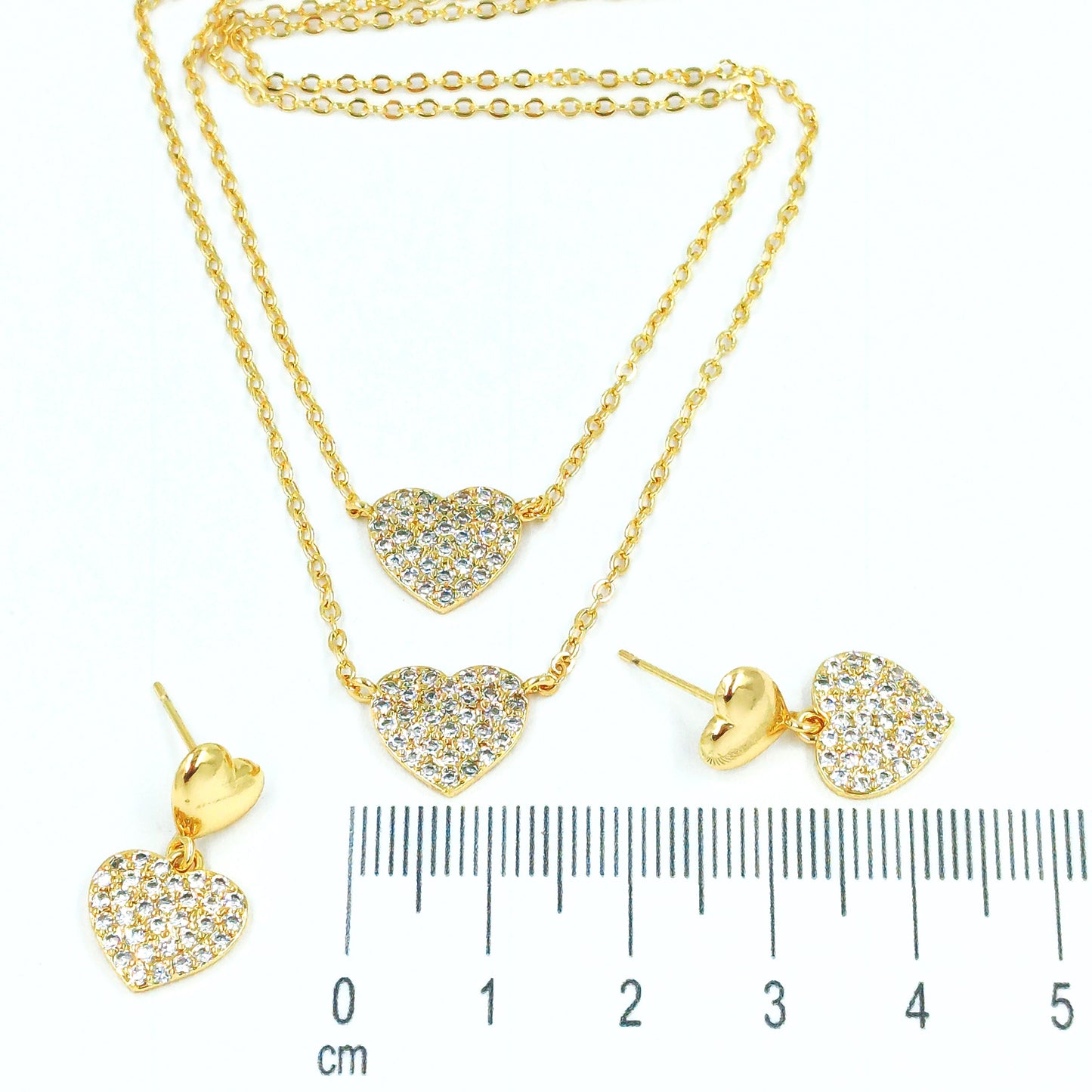 Duo doble corazon microzircones