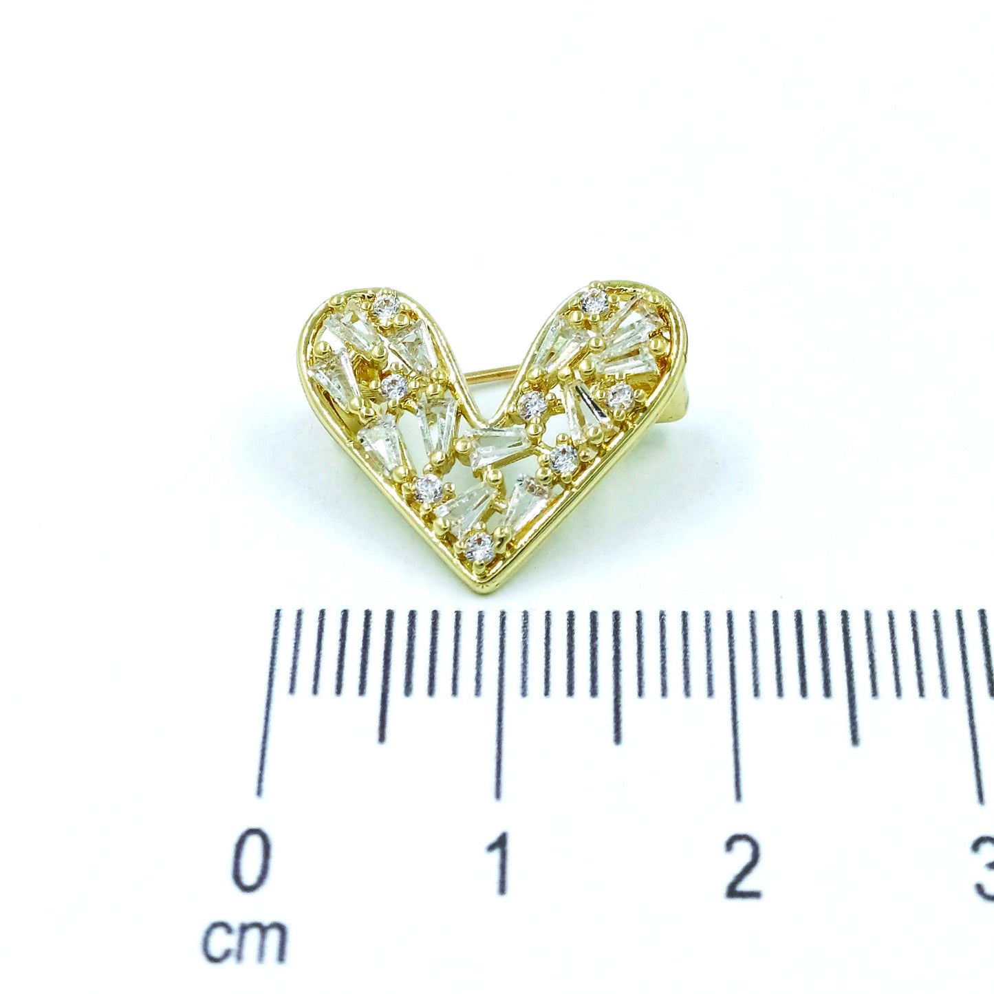 Broche corazón zircón
