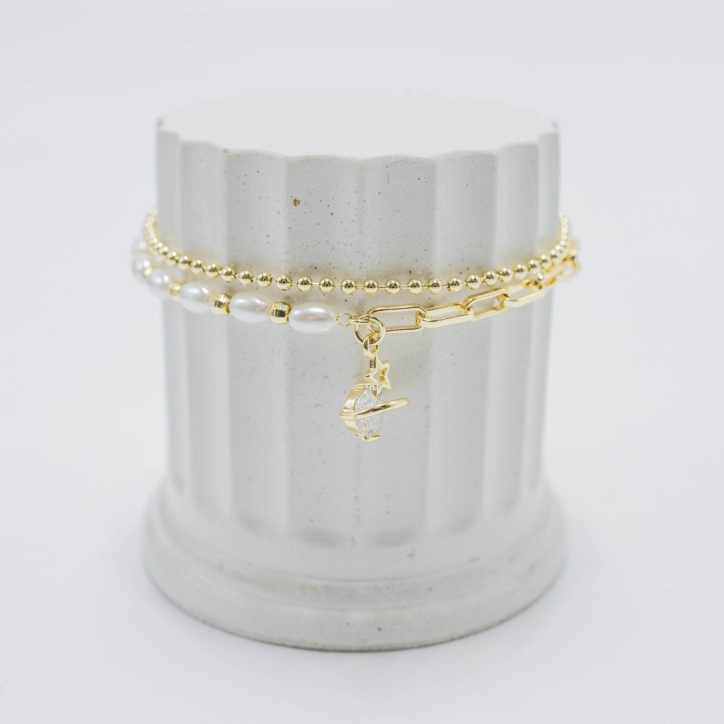 Pulsera doble zircón