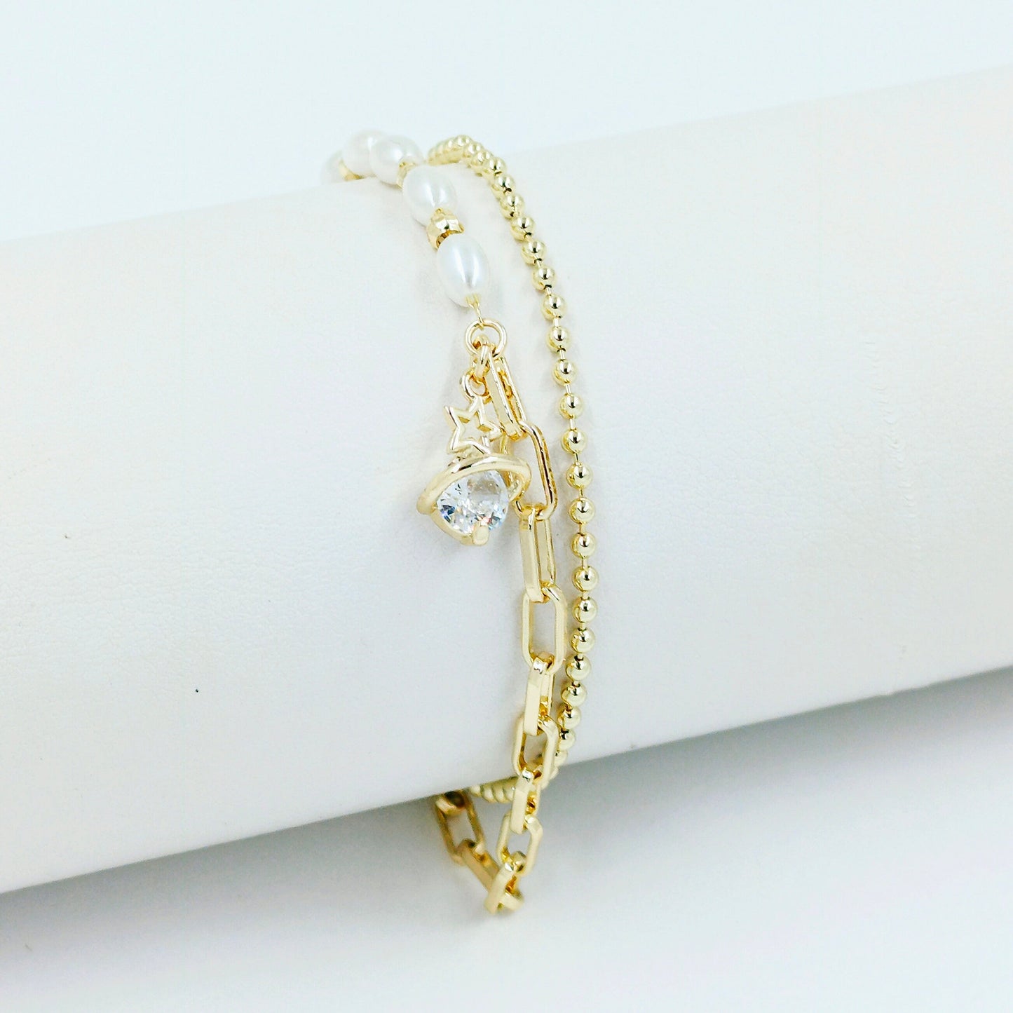 Pulsera doble zircón