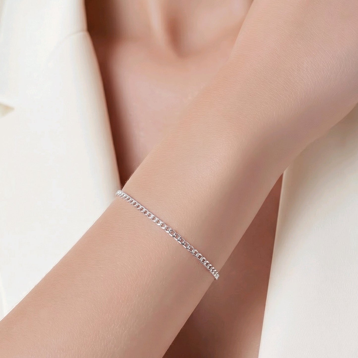 Pulsera cubana baño de plata
