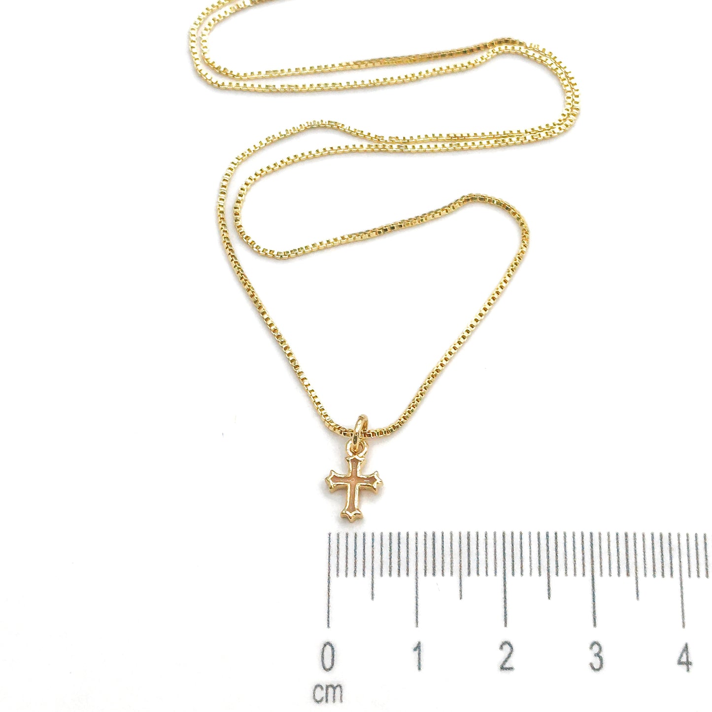 Collar rodio cruz mini