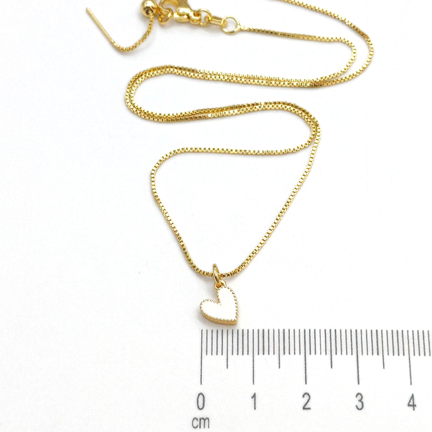 Collar rodio corazon esmaltado