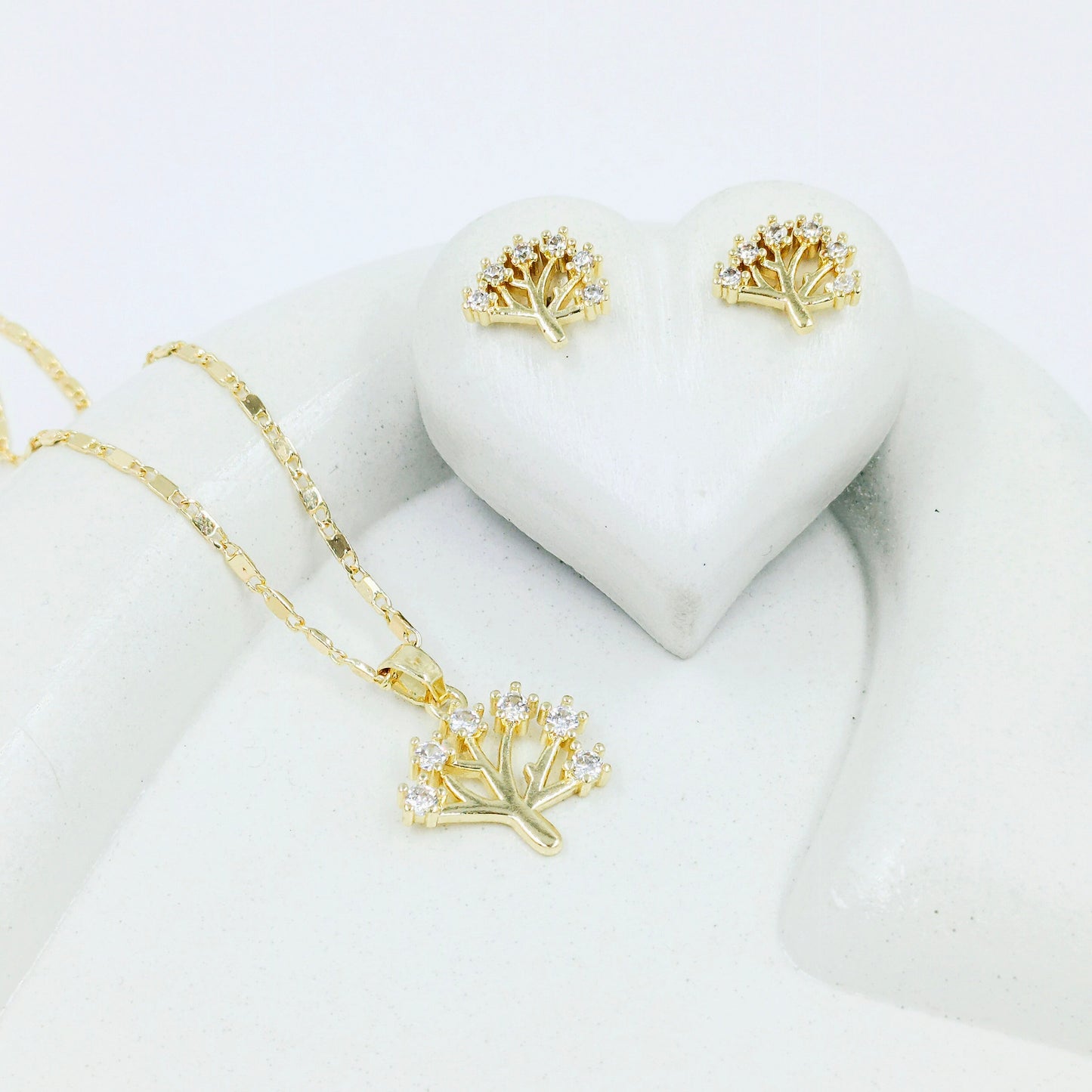 Collar rodio árbol microzircones