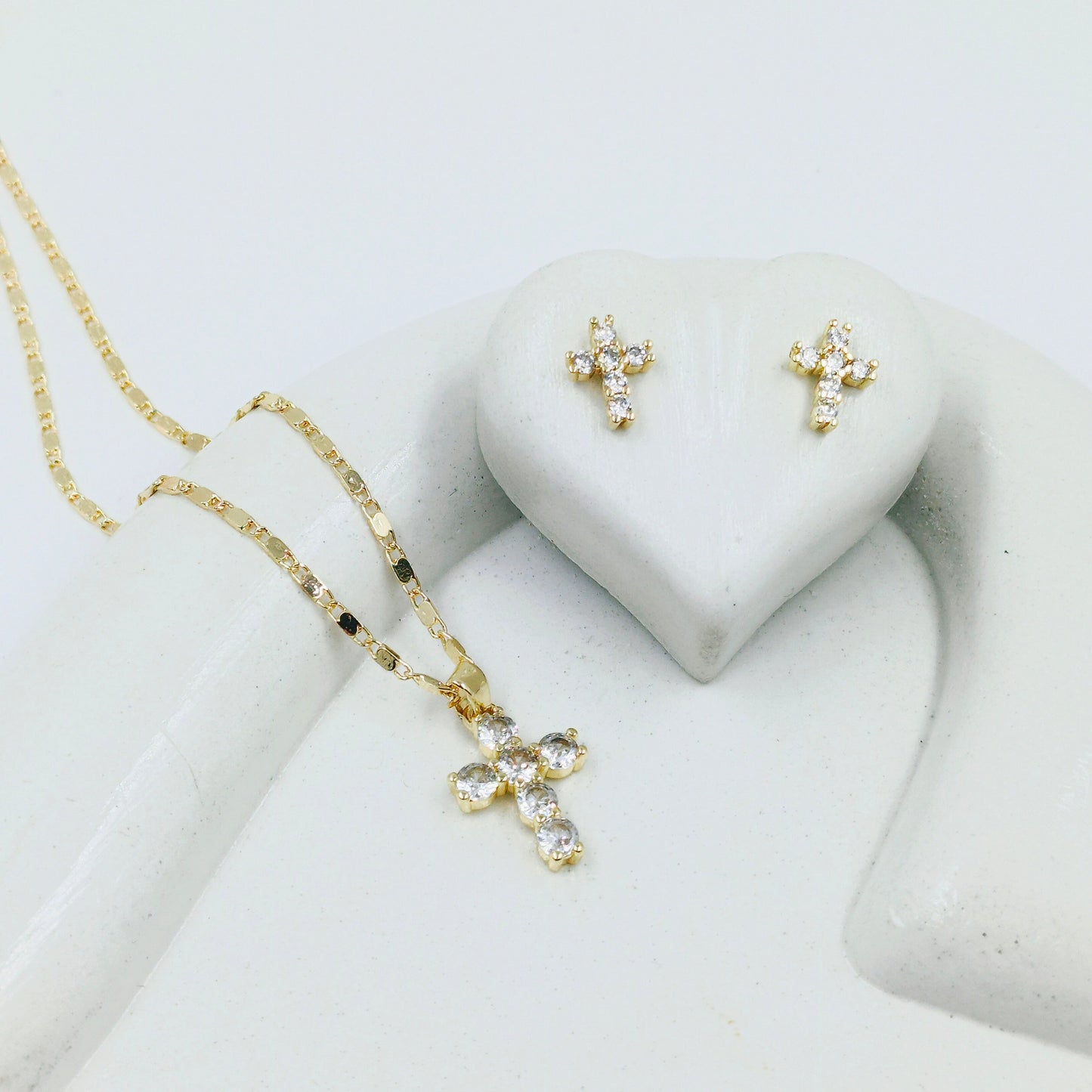Collar rodio cruz