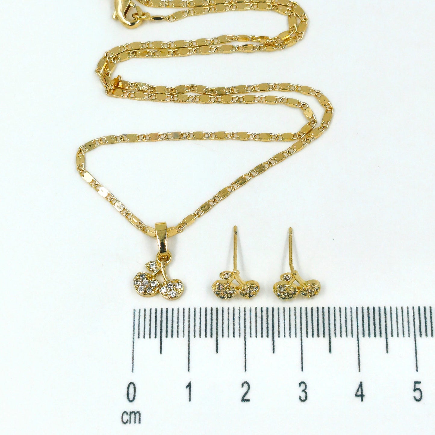 Collar rodio cerezas