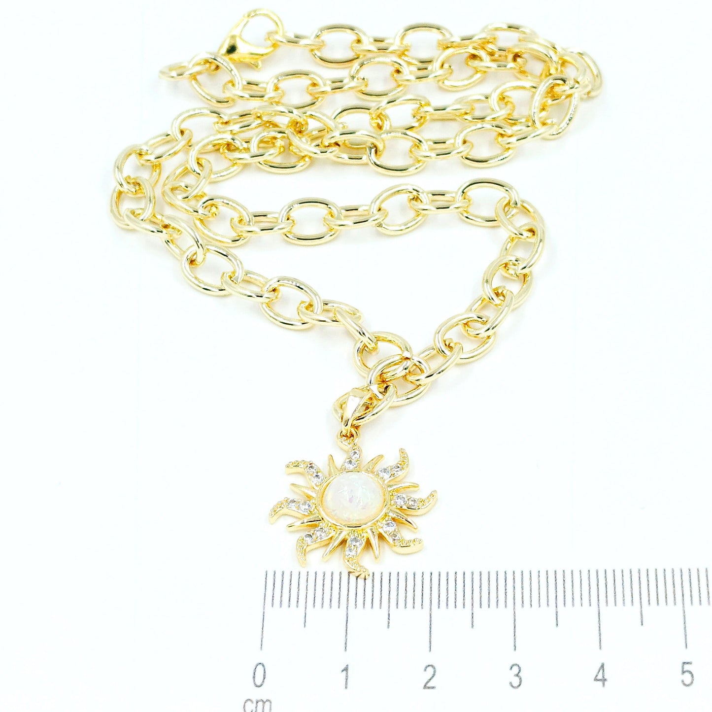Collar rodio eslabones Virgen G.
