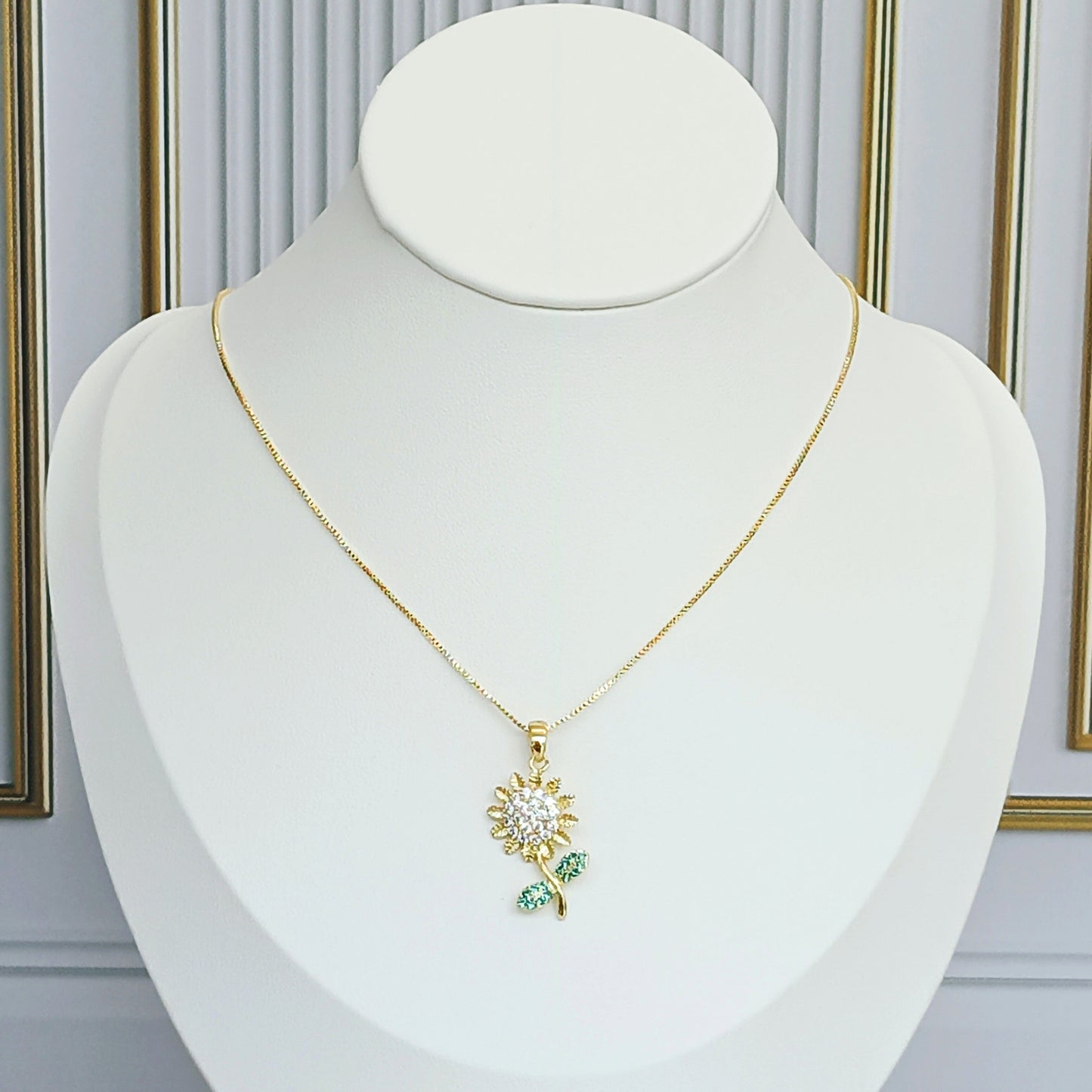 Collar rodio girasol