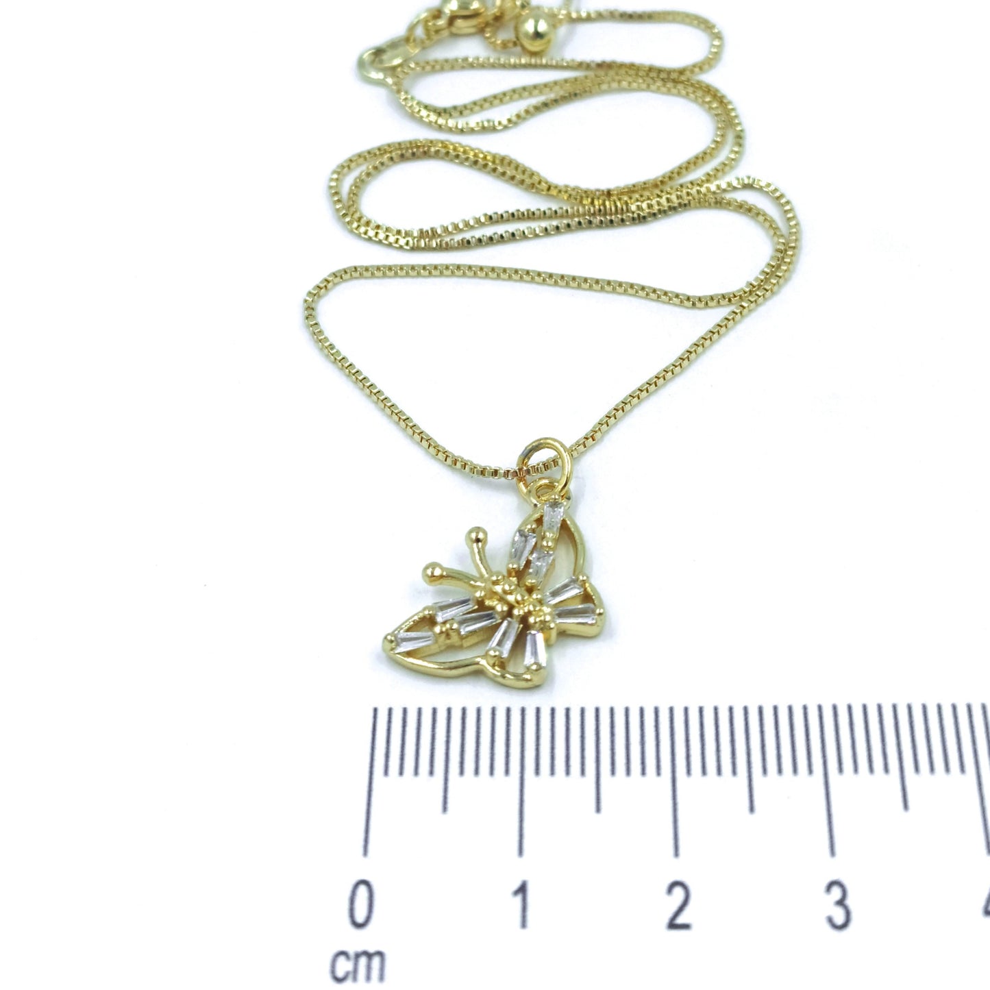 Collar rodio mariposa