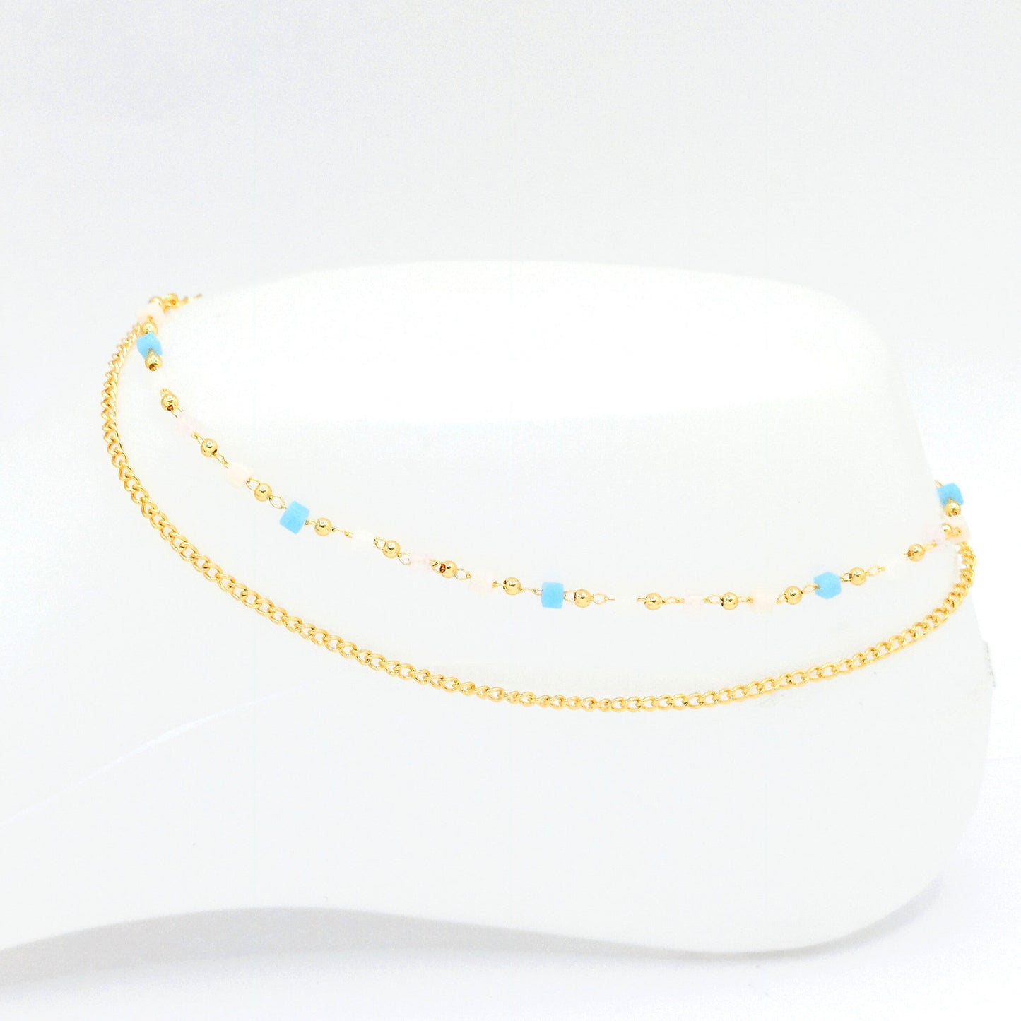 Tobillera doble pastel