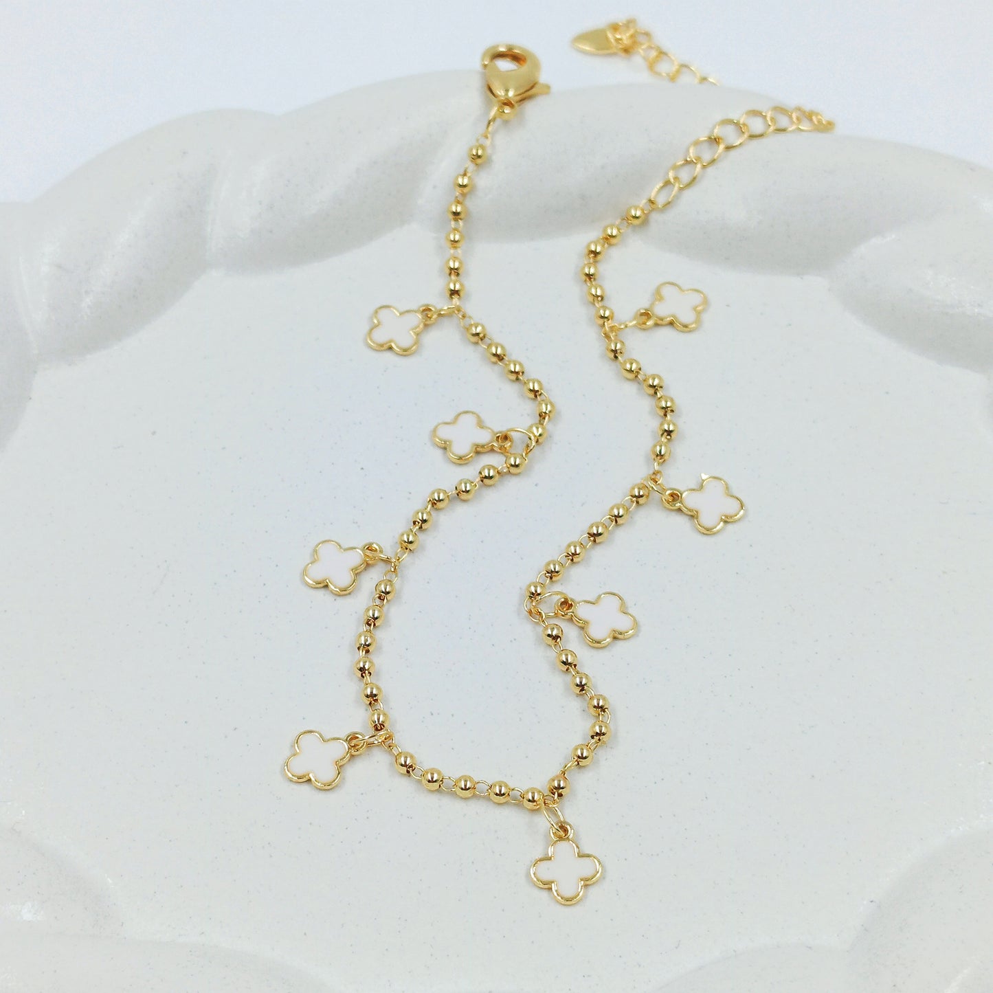 Tobillera van cleef balín blanco