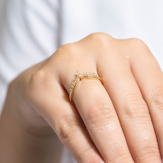Anillo corona microzircones  Amulí