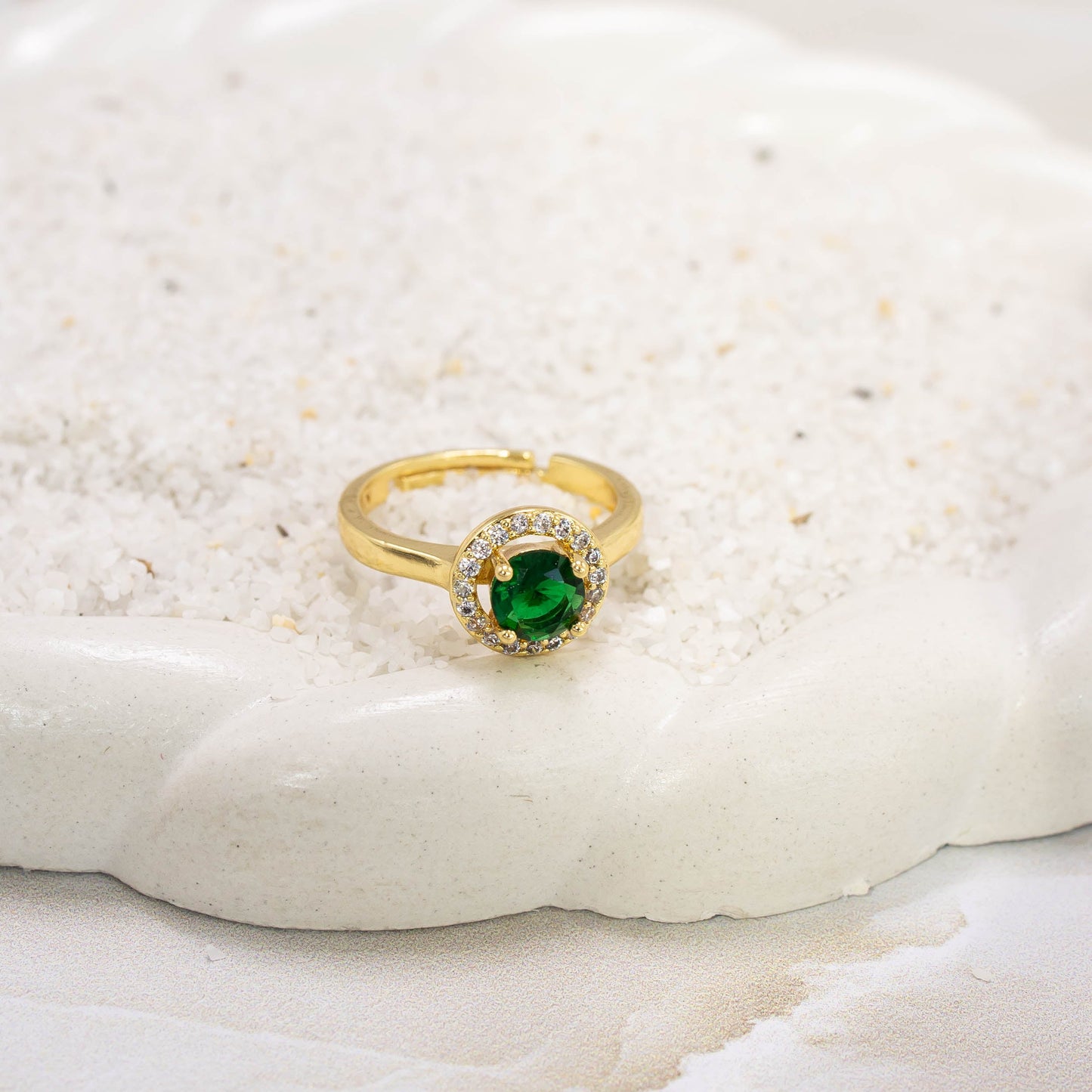 Anillo aro zircpon esmeralda