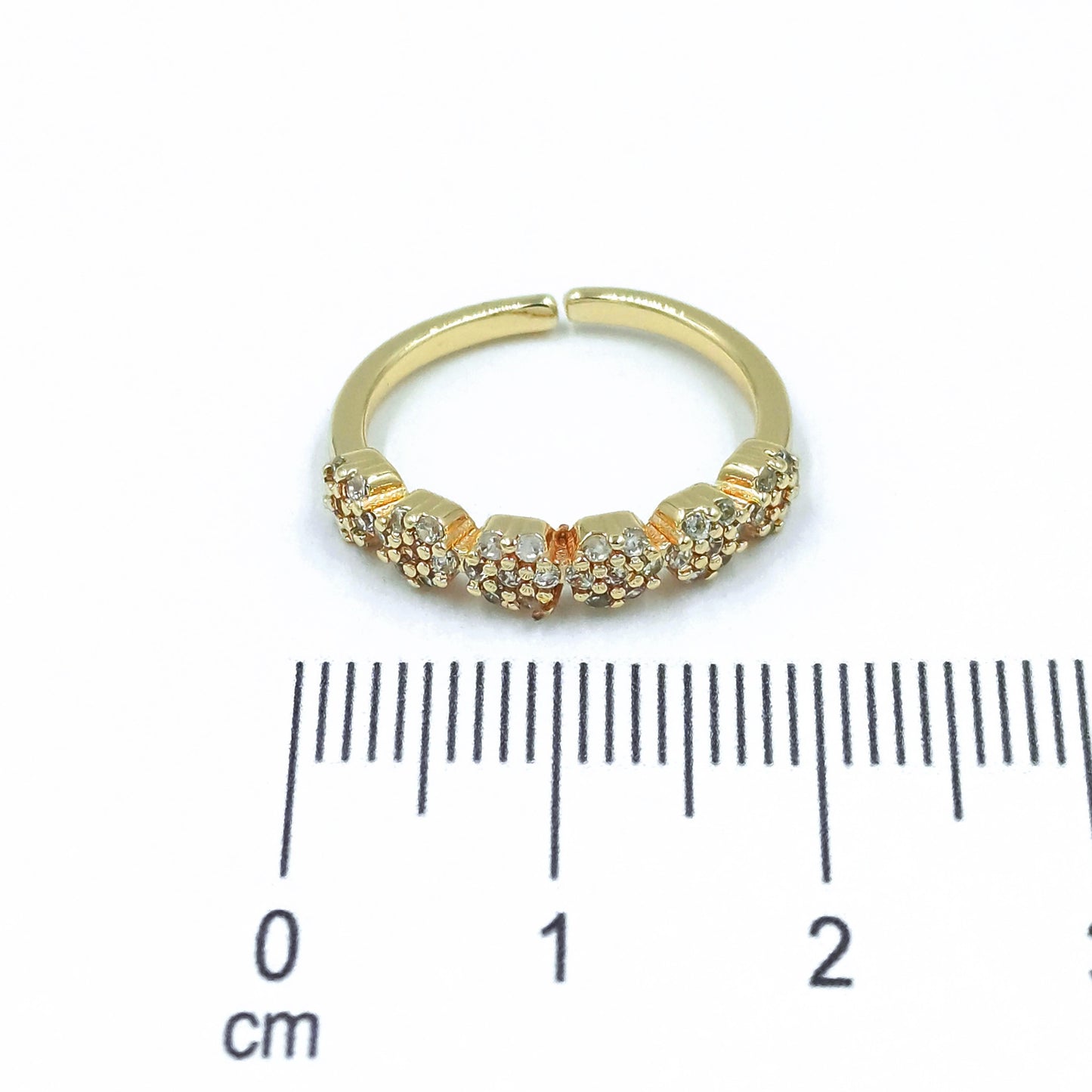 Anillo flores micro zircón