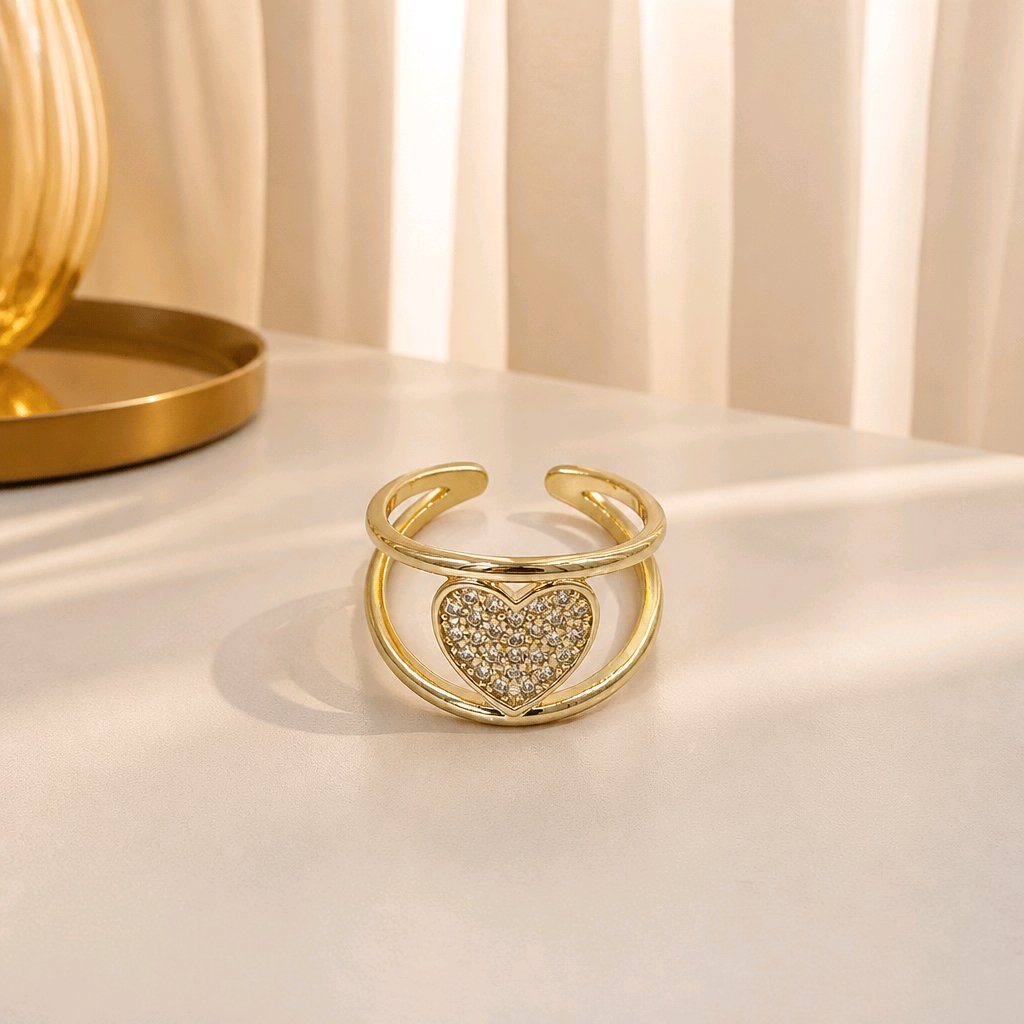 Anillo corazón zircón