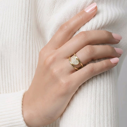 Anillo corazón zircón