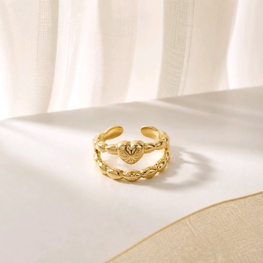 Anillo doble corazón