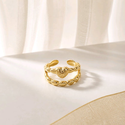 Anillo doble corazón