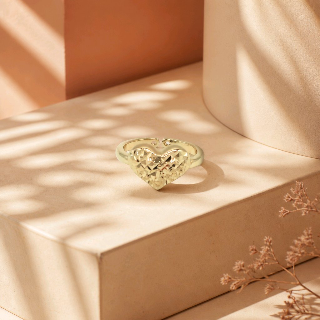 Anillo corazón diamantado