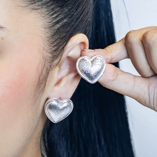 Arete corazon biselado P  Amulí