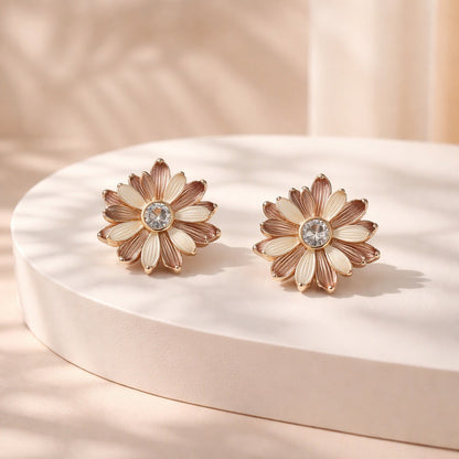 Arete flor esmaltada