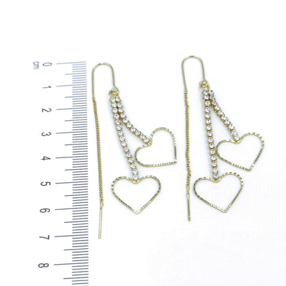 Arete lluvia zircones corazón