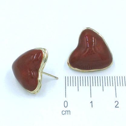 Arete corazón café