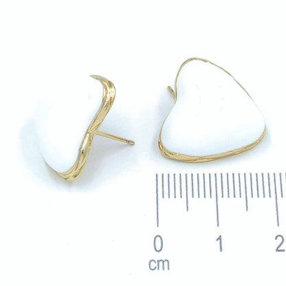 Arete corazón blanco