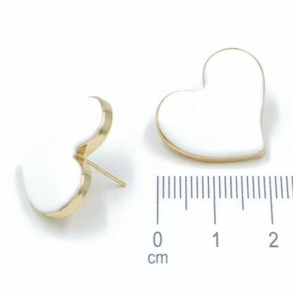 Arete maxi corazón blanco