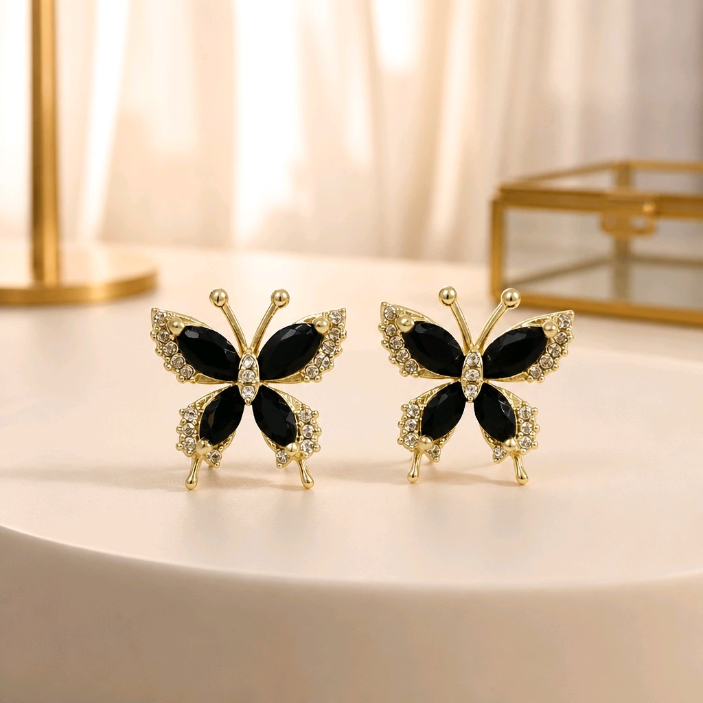 Arete mariposa negra