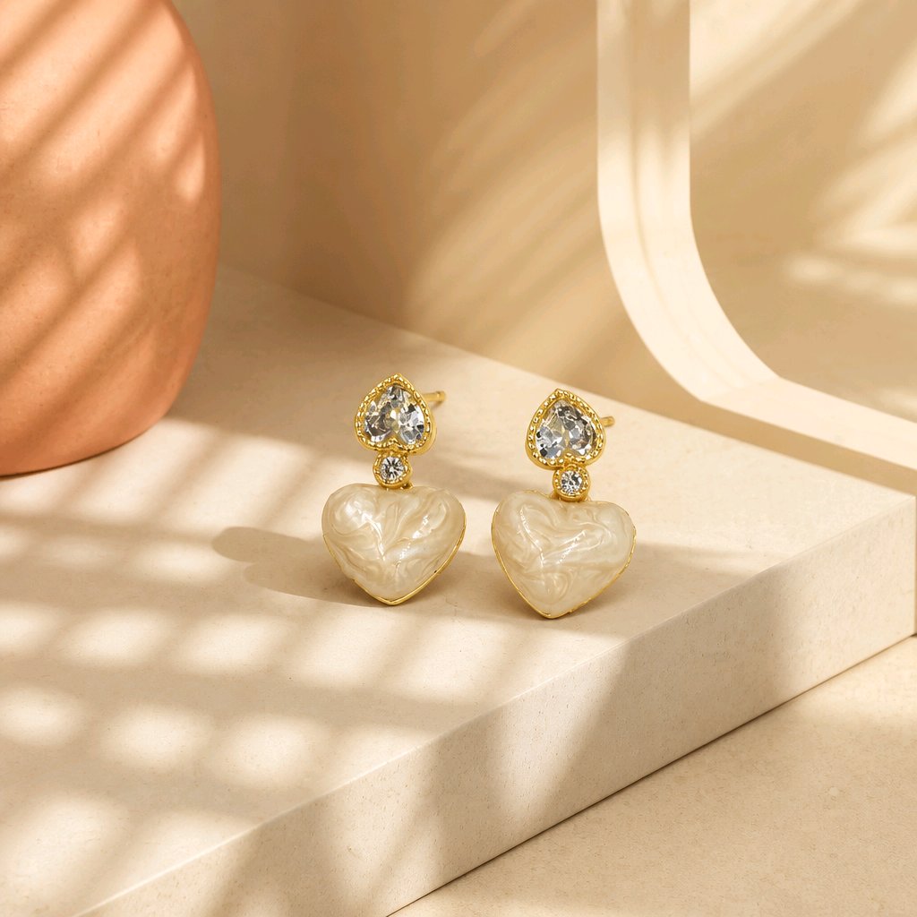 Arete corazón esmaltado