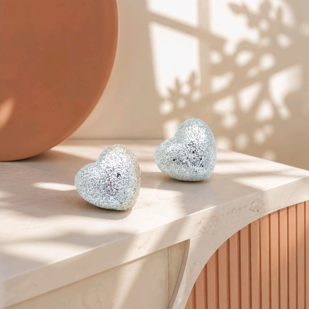 Arete corazón baño de plata