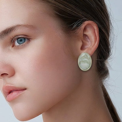 Arete óvalo beige