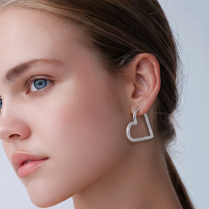 Arete corazón baño de plata