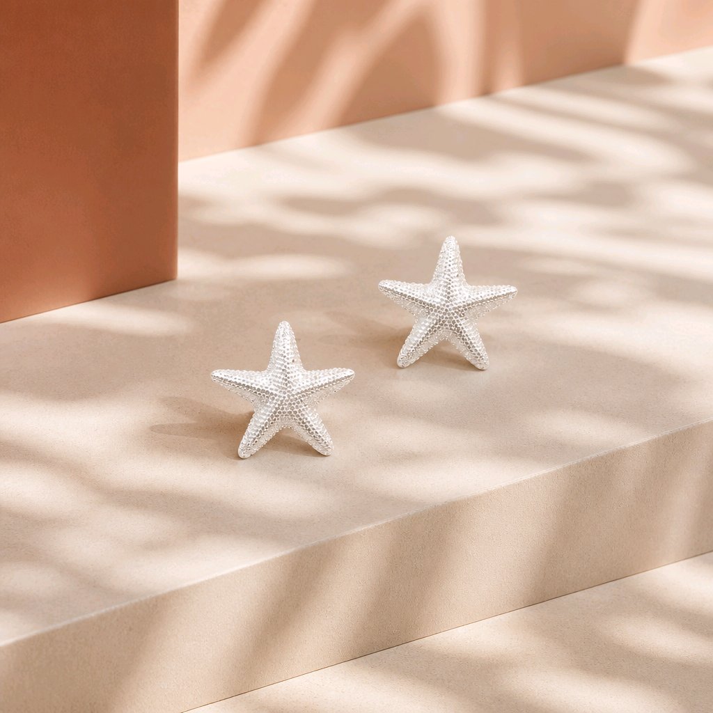 Arete estrella baño de plata