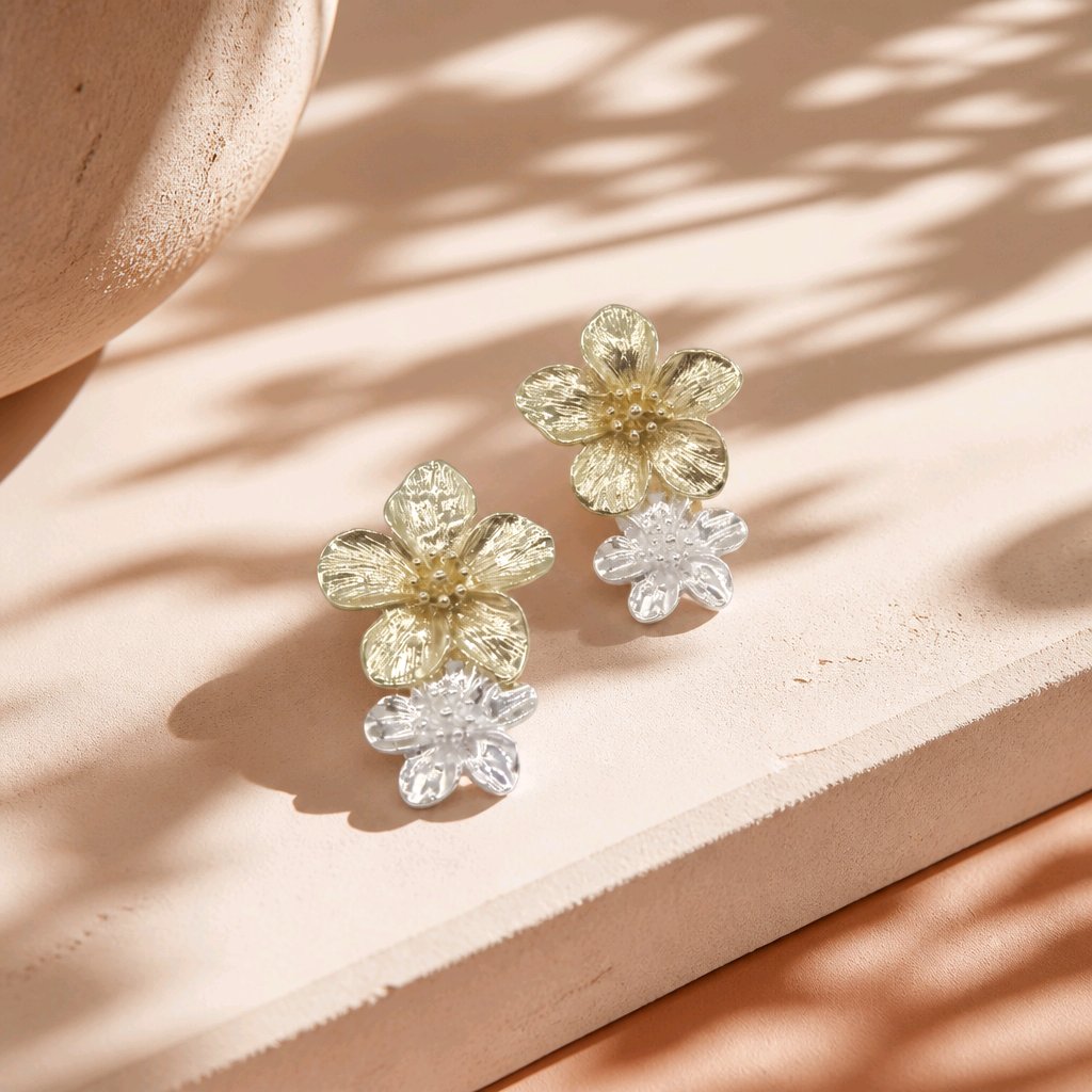 Arete flores 2 oros
