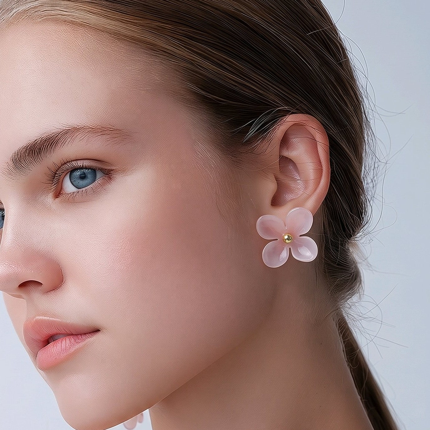 Arete flor rosa