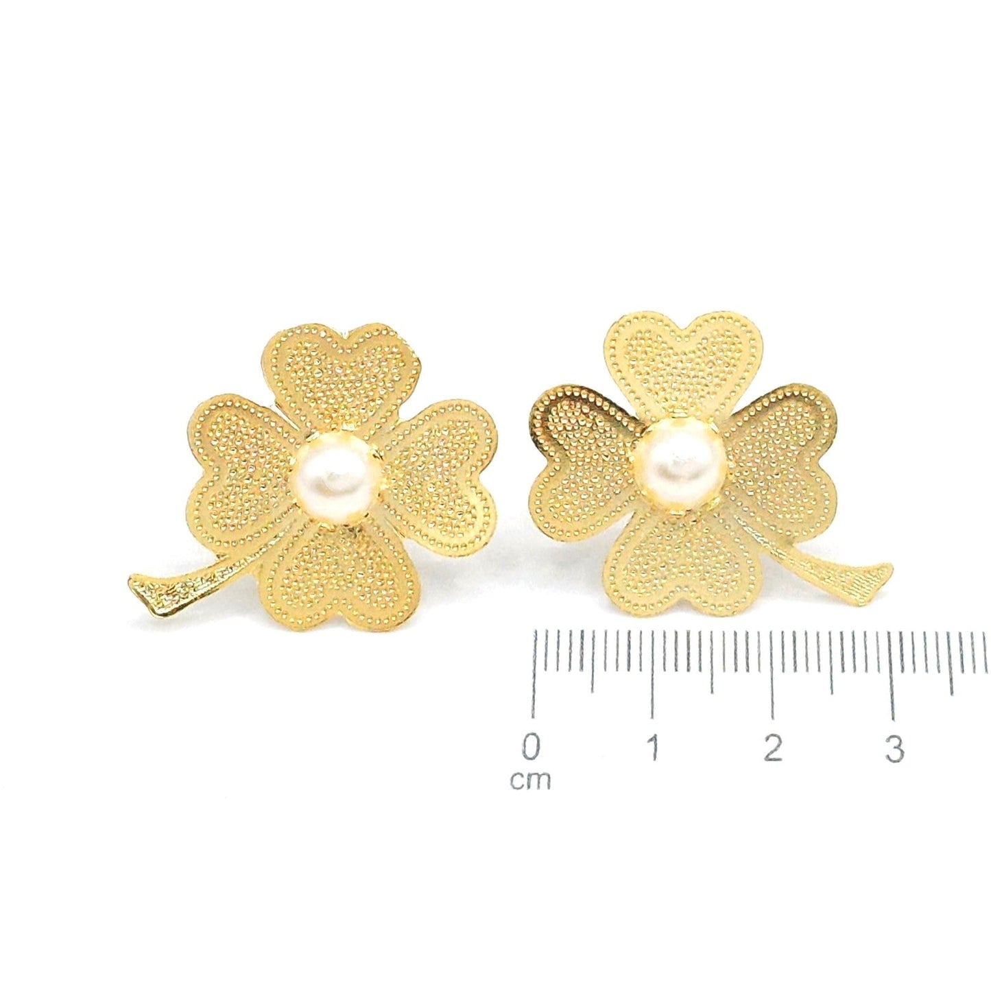 Arete bronce flor perla