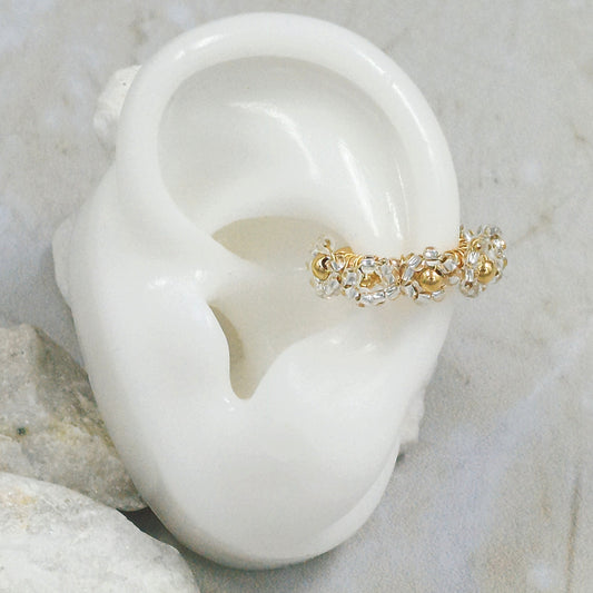 Earcuff bronce flor cristal Amulí