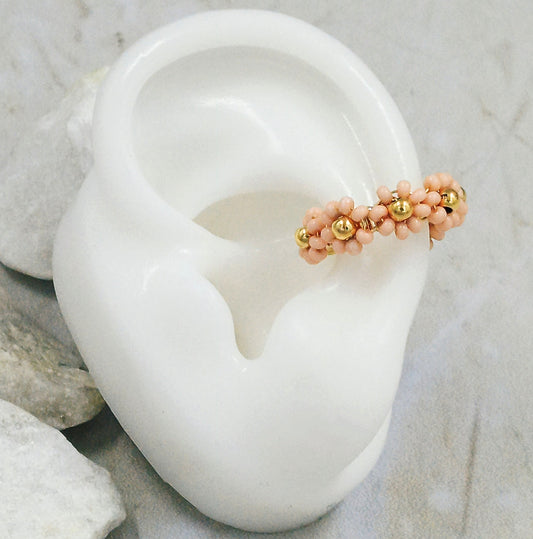 Earcuff bronce flor rosa Amulí